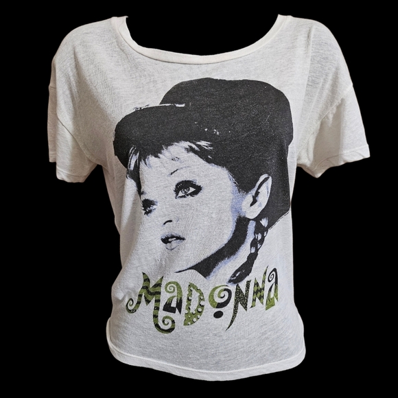 Tops - Vintage Style Madonna 1993 The Girlie Show Cropped Tee